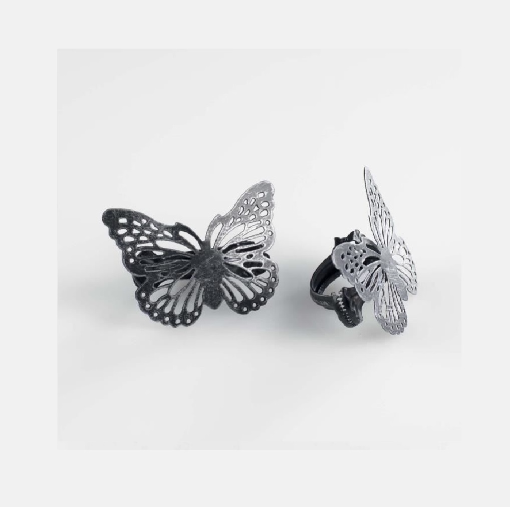 2 Embrasses Papillo noir argent, EDEN