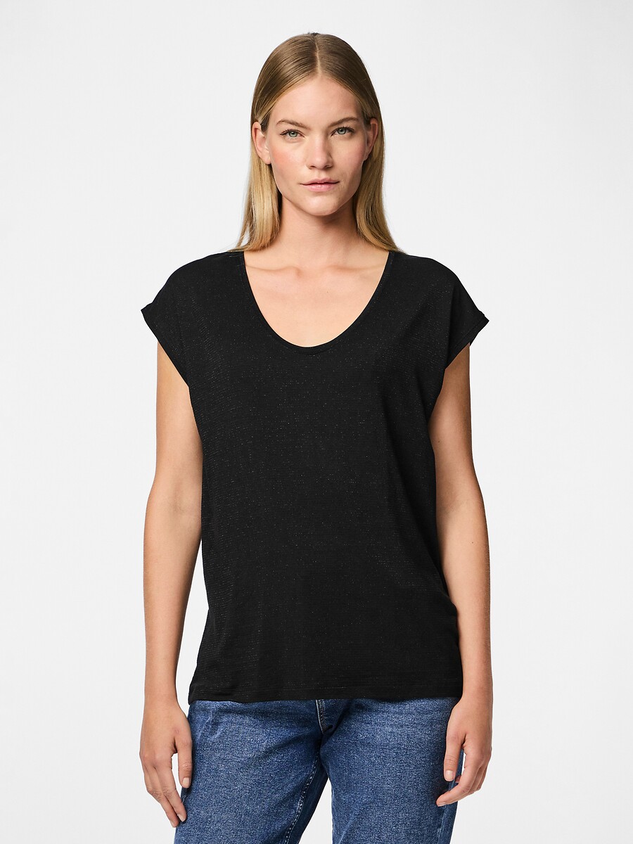 T-shirt effet brillant, PIECES