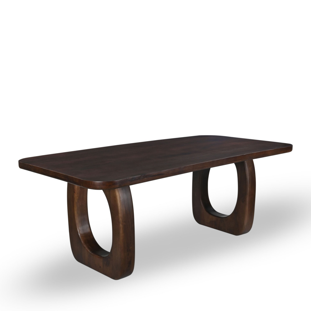 Table à manger en bois massif 200x100cm- SINJAI, DRAWER