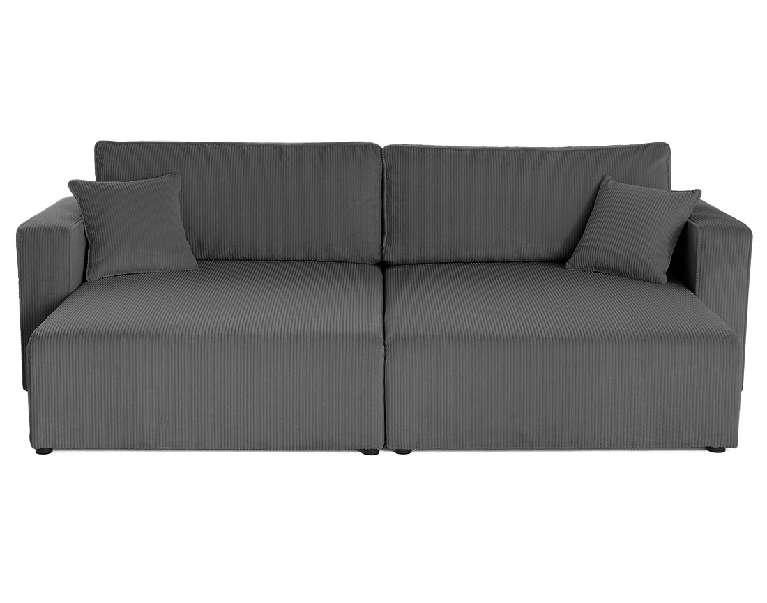 Topaze - Canapé droit 4 places avec double méridienne - assise profonde - en velours côtelé, BEST MOBILIER