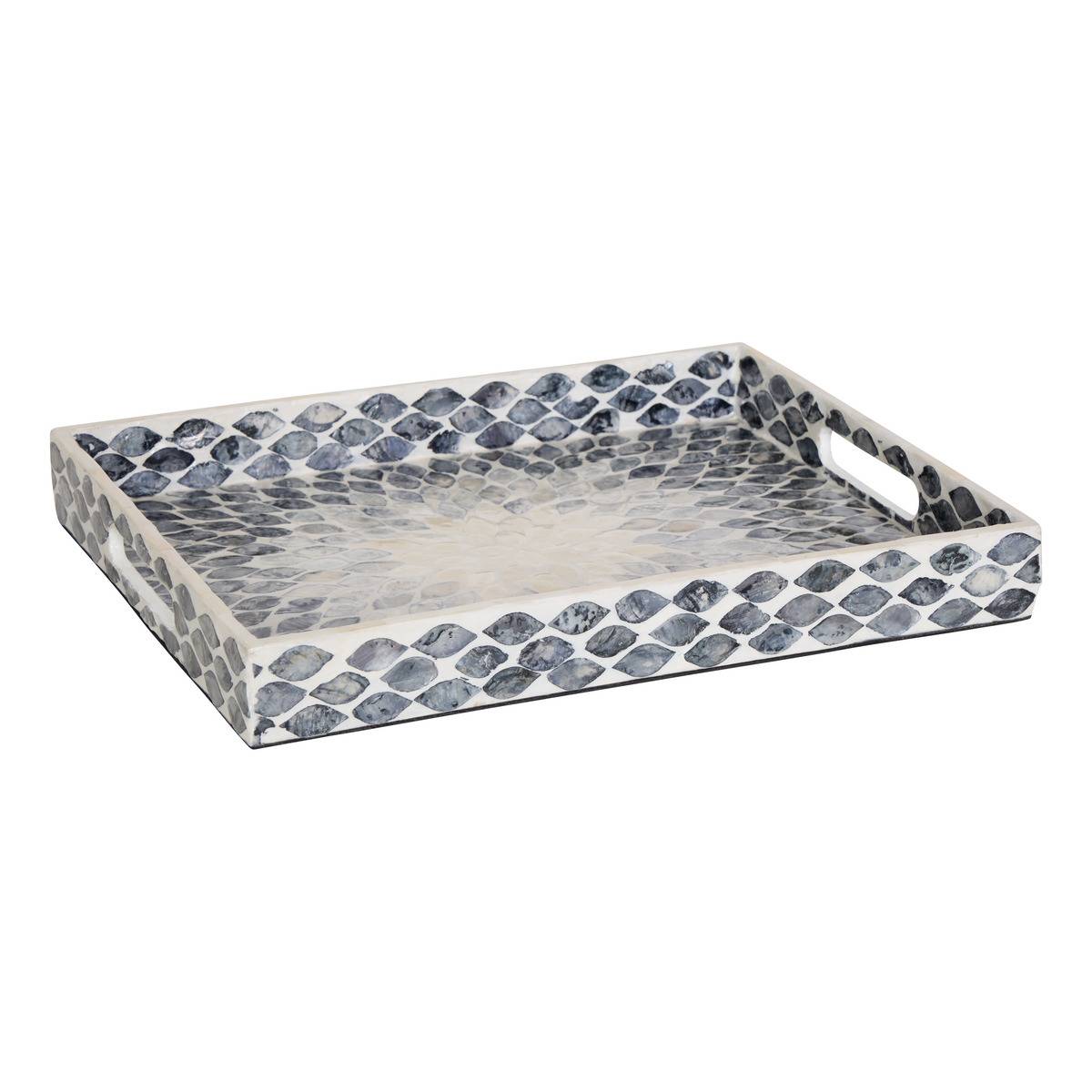 Plateau rectangulaire 36,50x28,50x3,80 cm nacré SHEILA, ATMOSPHERA