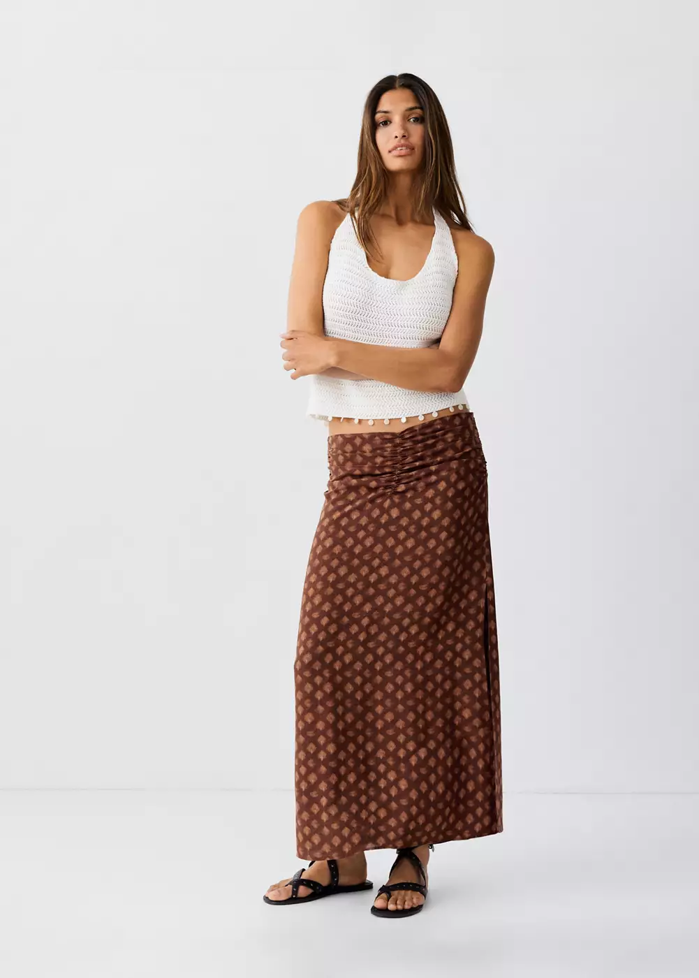 Jupe en mousseline imprimée, MANGO TEEN