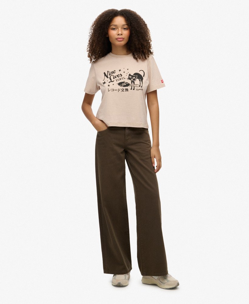 Pantalon Baggy Taille Moyenne, SUPERDRY