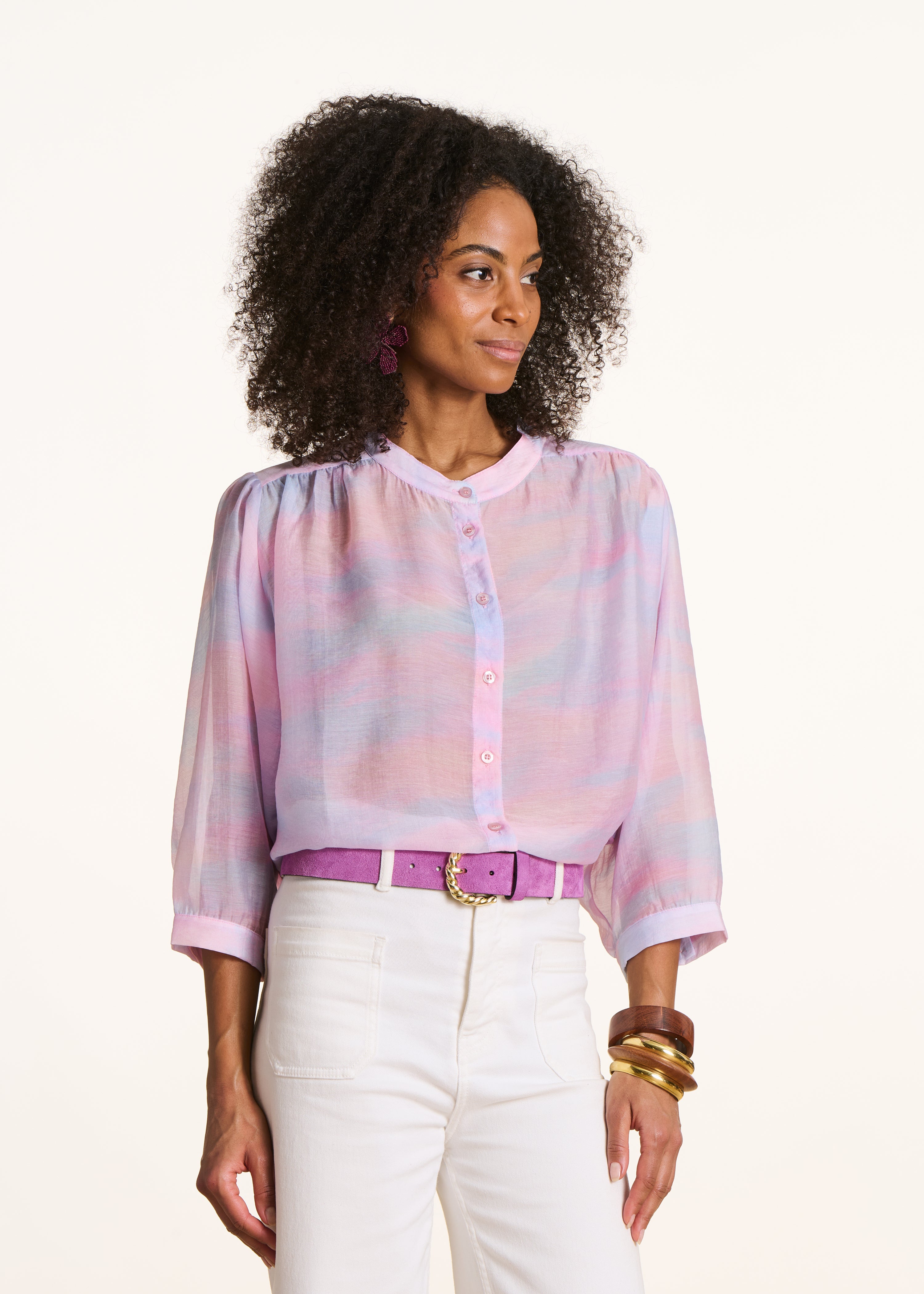 Chemise ample à imprimé tie & dye, LA FEE MARABOUTEE