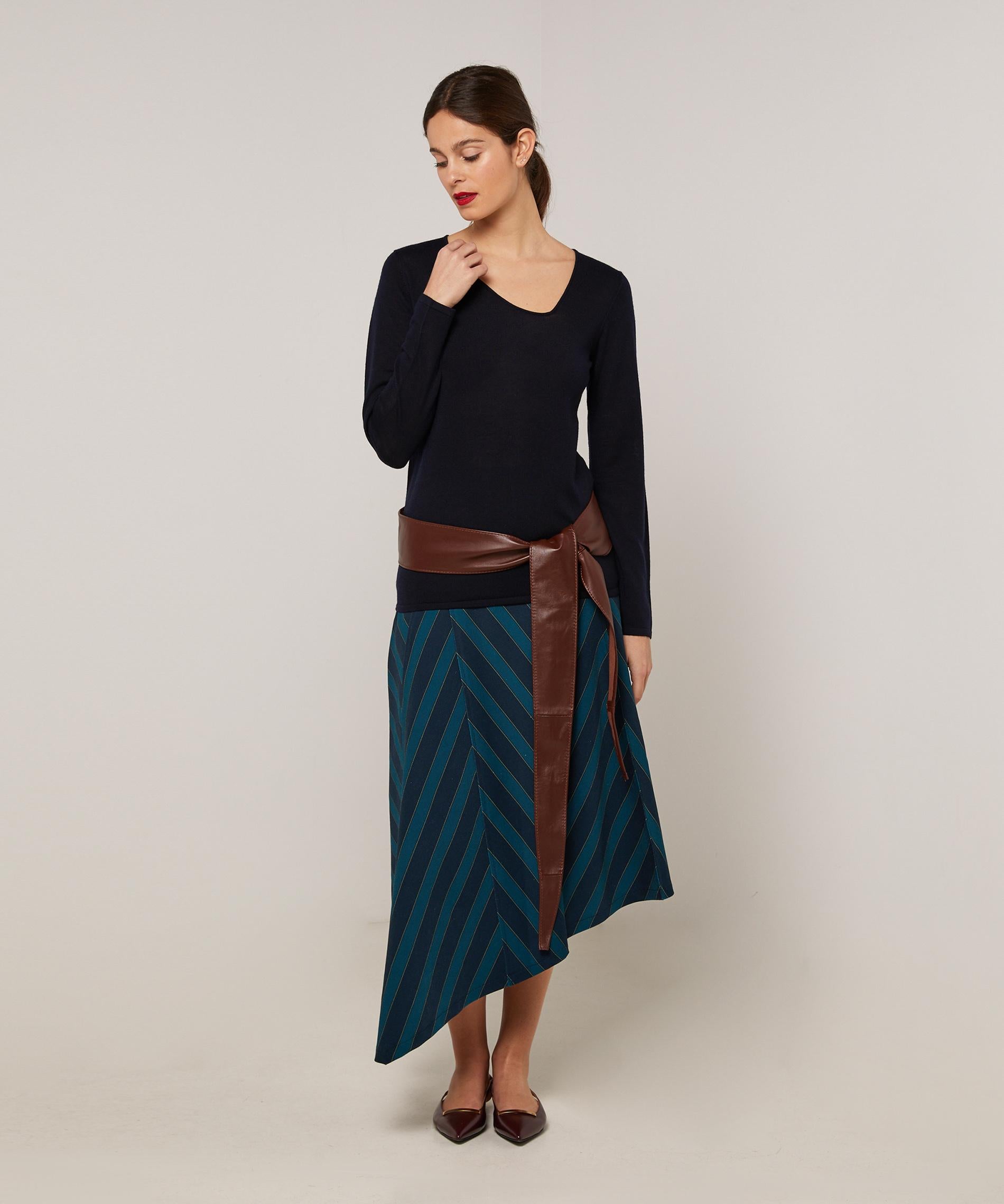 Pull encolure asymétrique en laine mérinos, RODIER