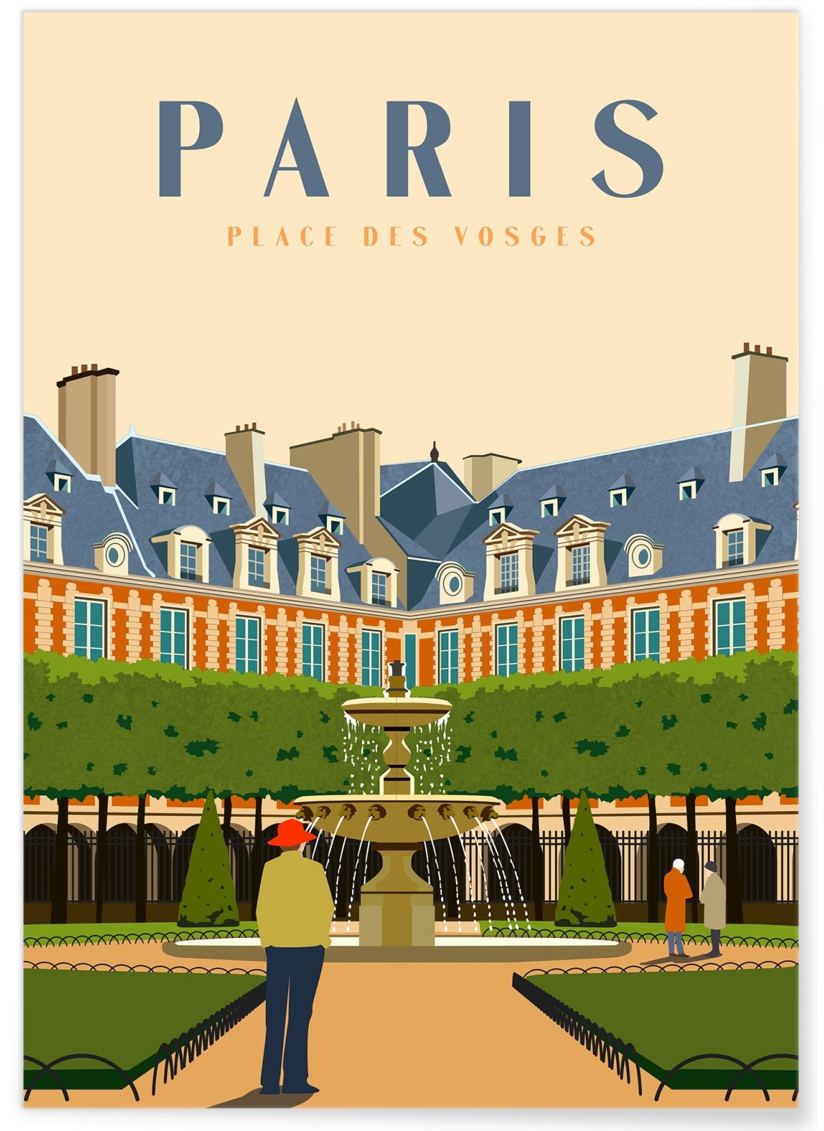 Affiche ville Paris - Place des Vosges, L'AFFICHERIE