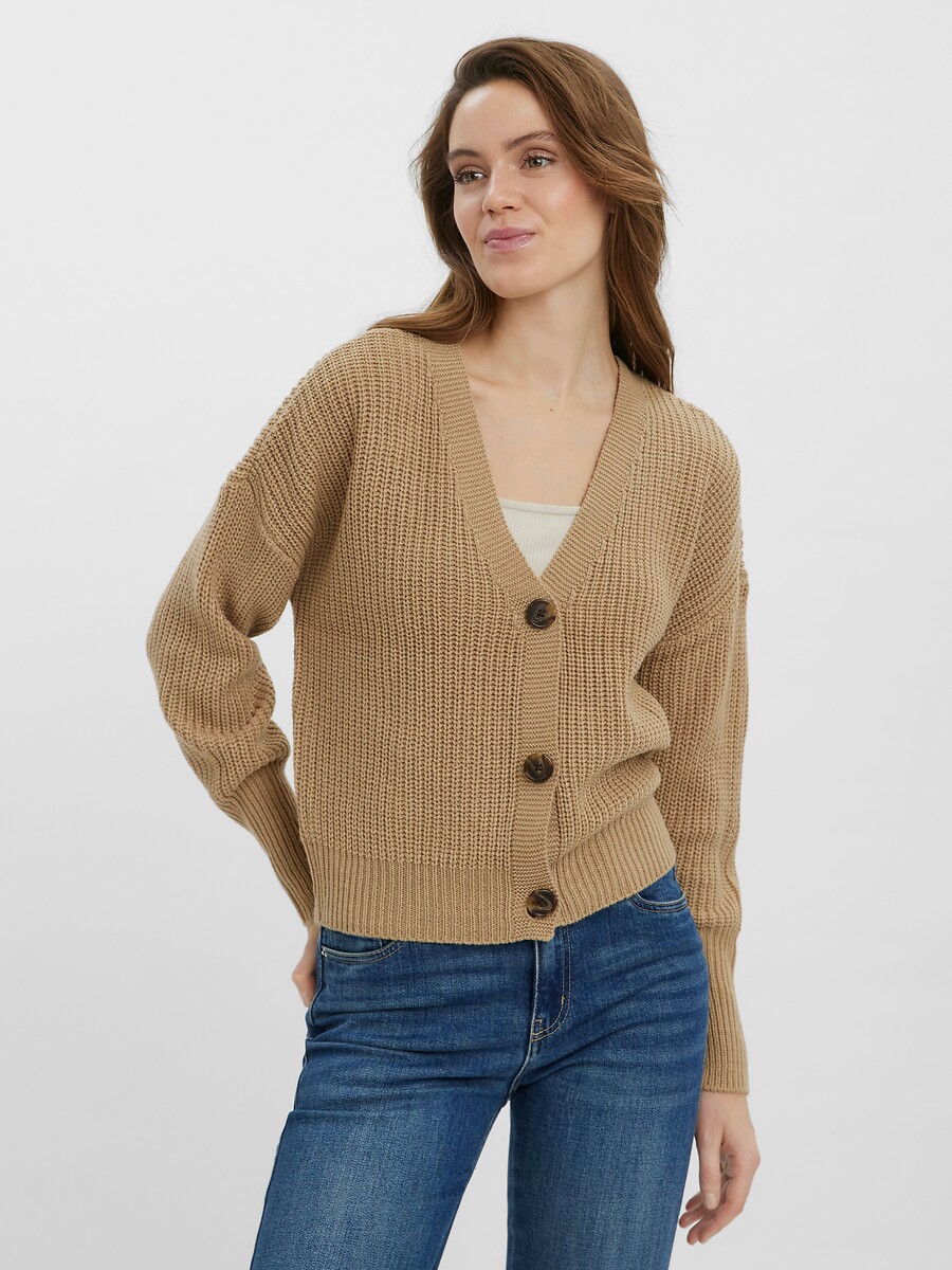Vero Moda Kort Gebreid Vest Met Knoopsluiting