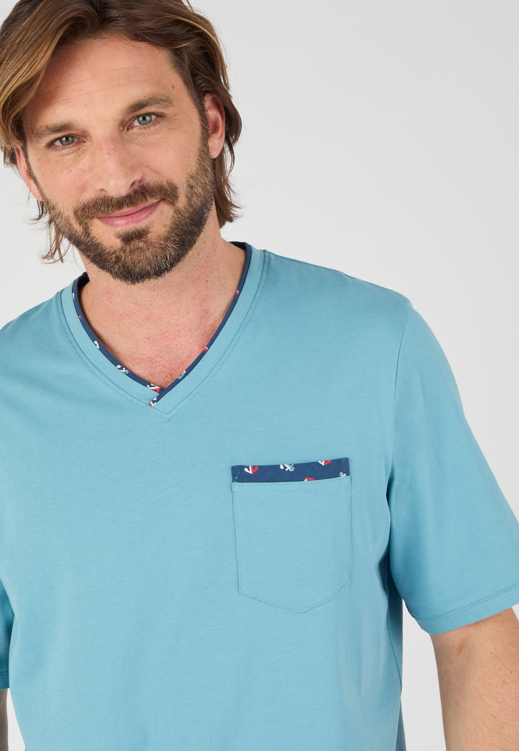 Damart Pigiama Da Donna In Maglia Jersey, Manica Lunga, Girocollo, Morbido E Comodo, Colore Blu, 60% Cotone 40% Poliestere - 3