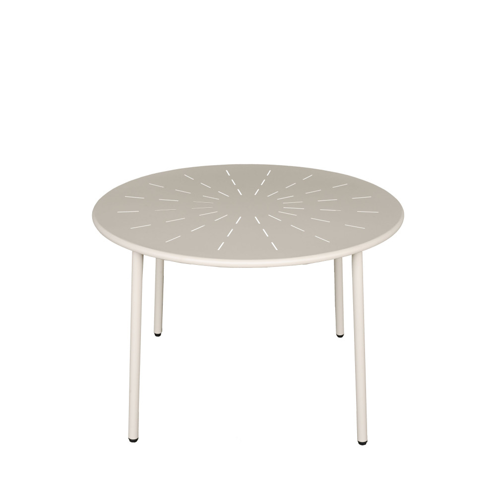 Table à manger de jardin 4 personnes ronde en métal - ZOLA, DRAWER