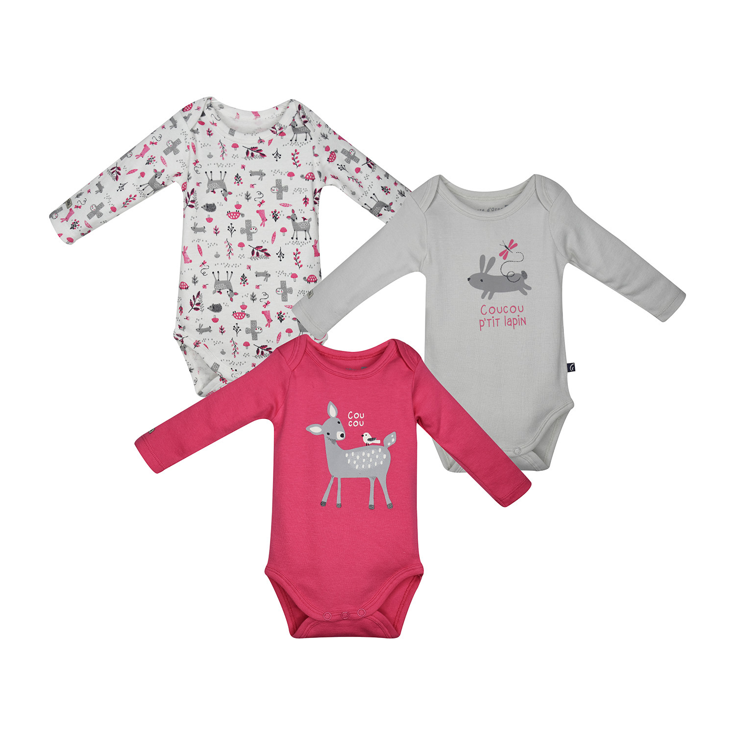 Lot 3 bodies bebe manches longues florine, SUCRE D'ORGE