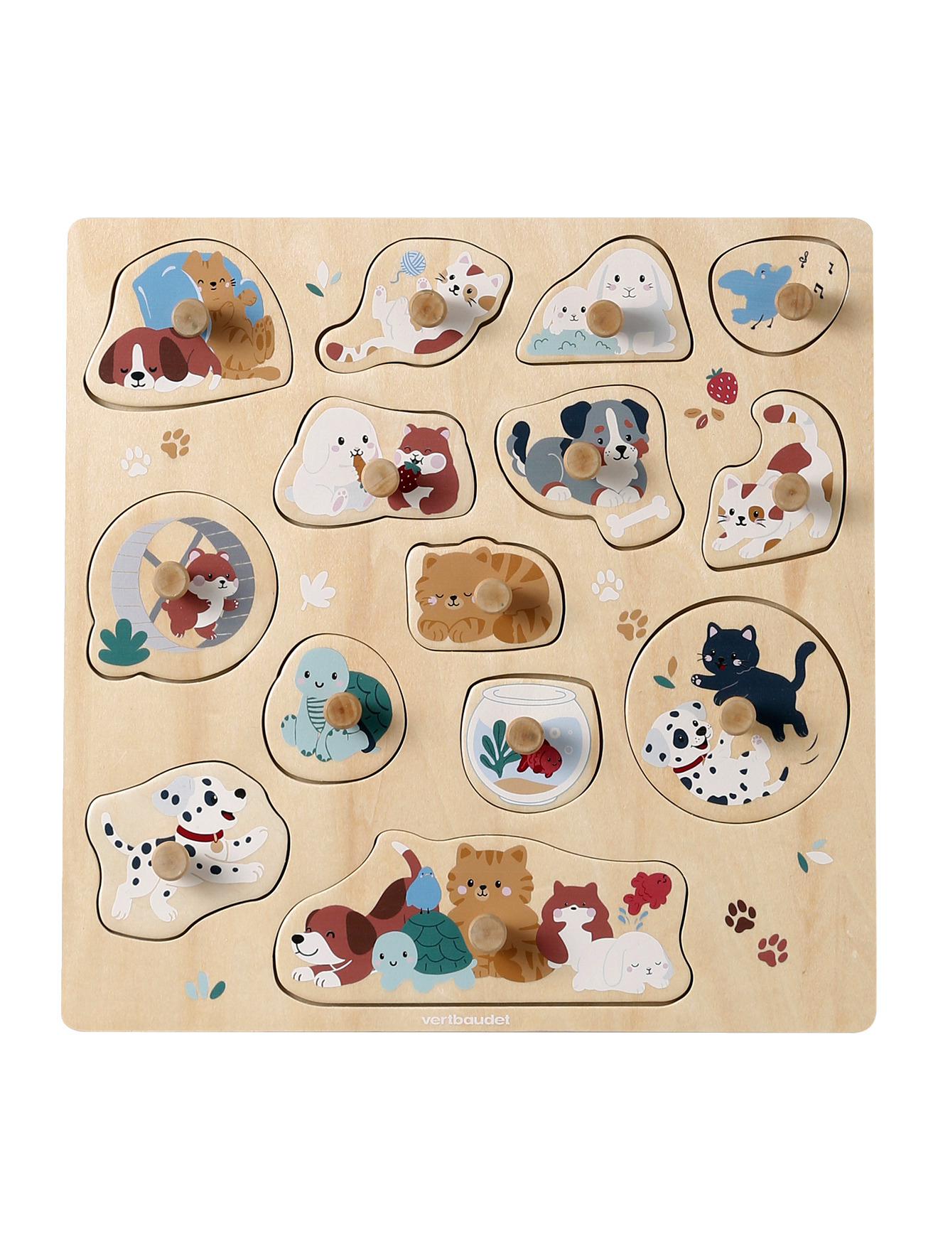 Puzzle boutons animaux en bois FSC®, VERTBAUDET