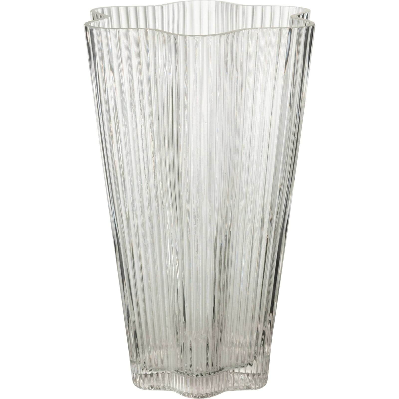 Vase décoratif en verre strié, Style élégant, RECOLLECTION