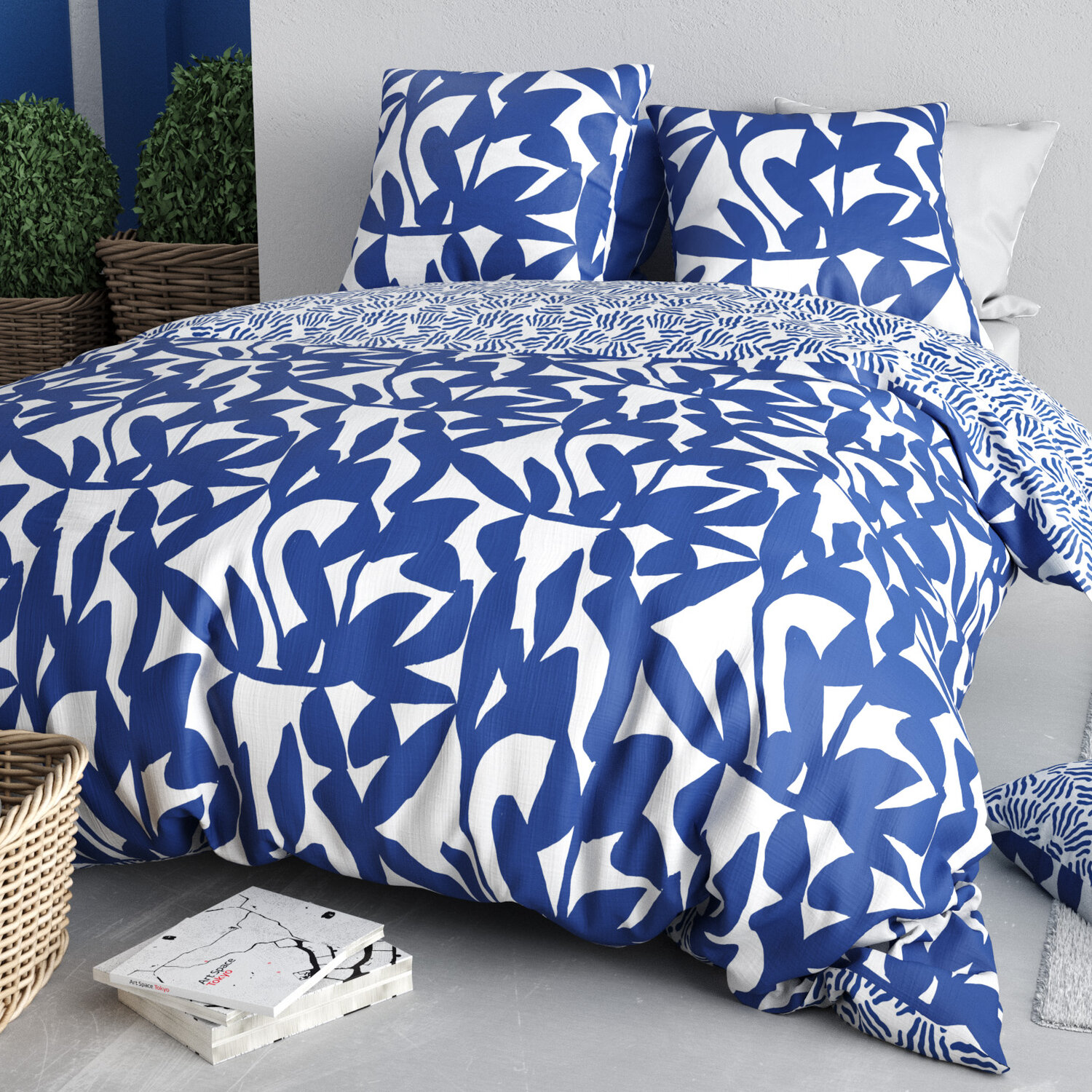 Parure housse de couette en coton imprimée, Nereide, C DESIGN HOME TEXTILE
