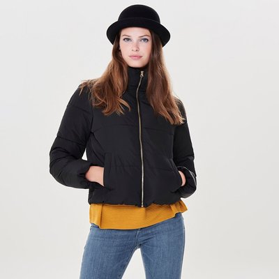 Short Zipped Padded Jacket with High-Neck JDY