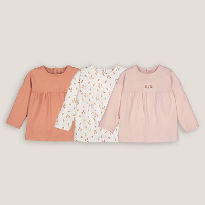 Pack of 3 T-Shirts with Long Sleeves in Cotton LA REDOUTE COLLECTIONS