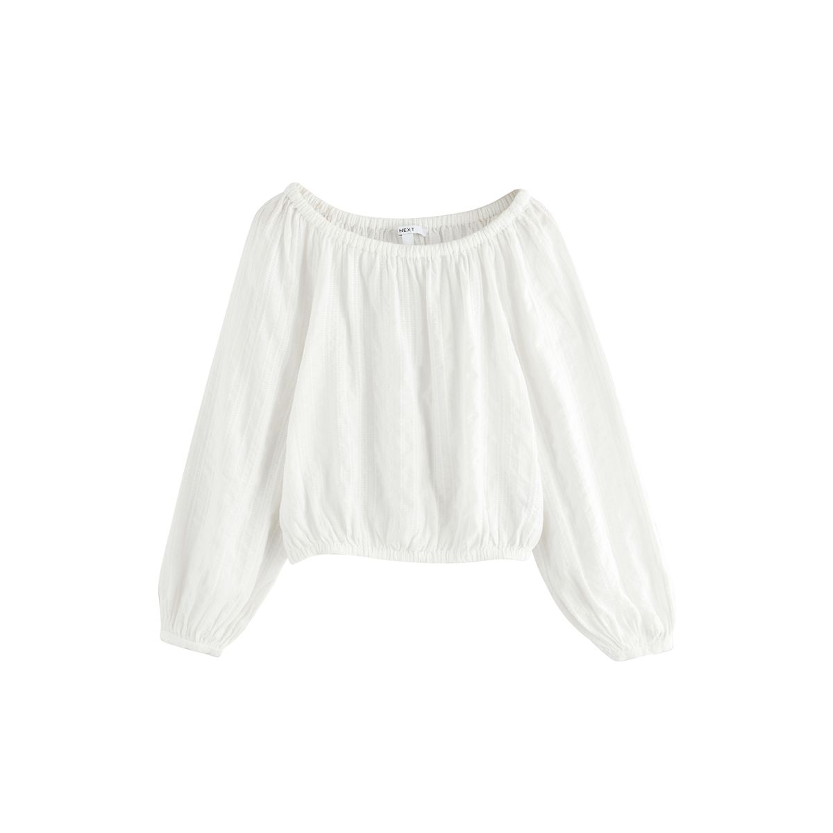 Blouse bardot texturée à manches longues, NEXT