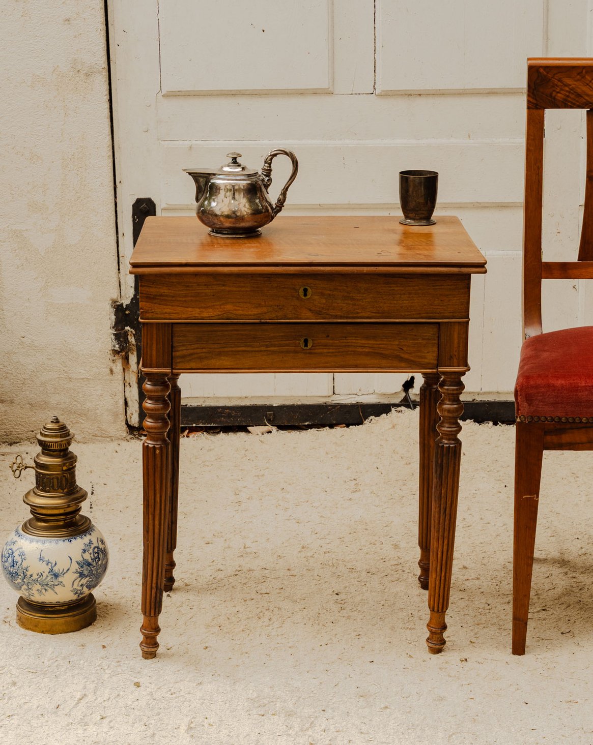 Travailleuse en bois Brigitte N°376 - Bon état, DEBONGOUT