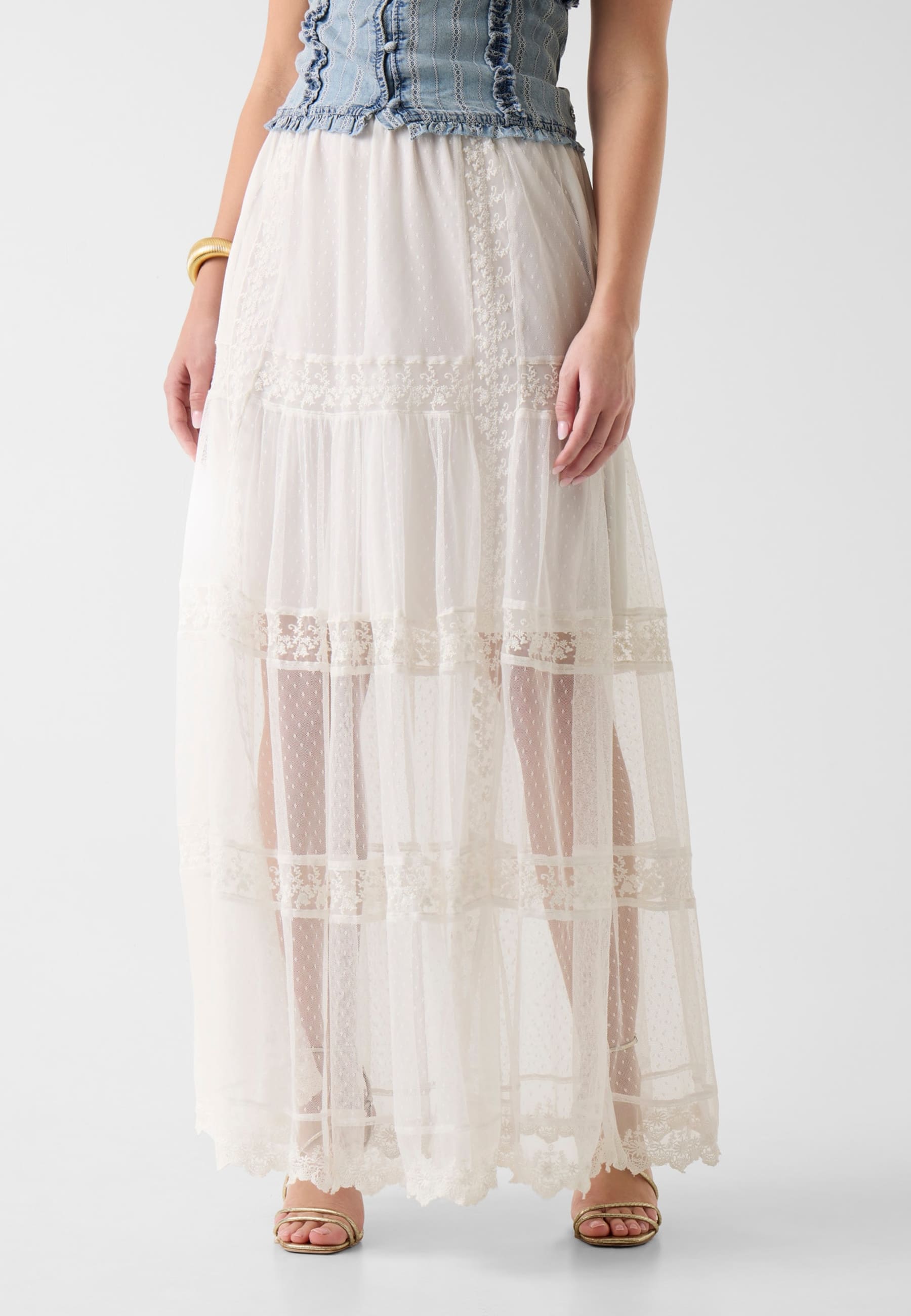 Jupe Maxi Au Crochet, GUESS