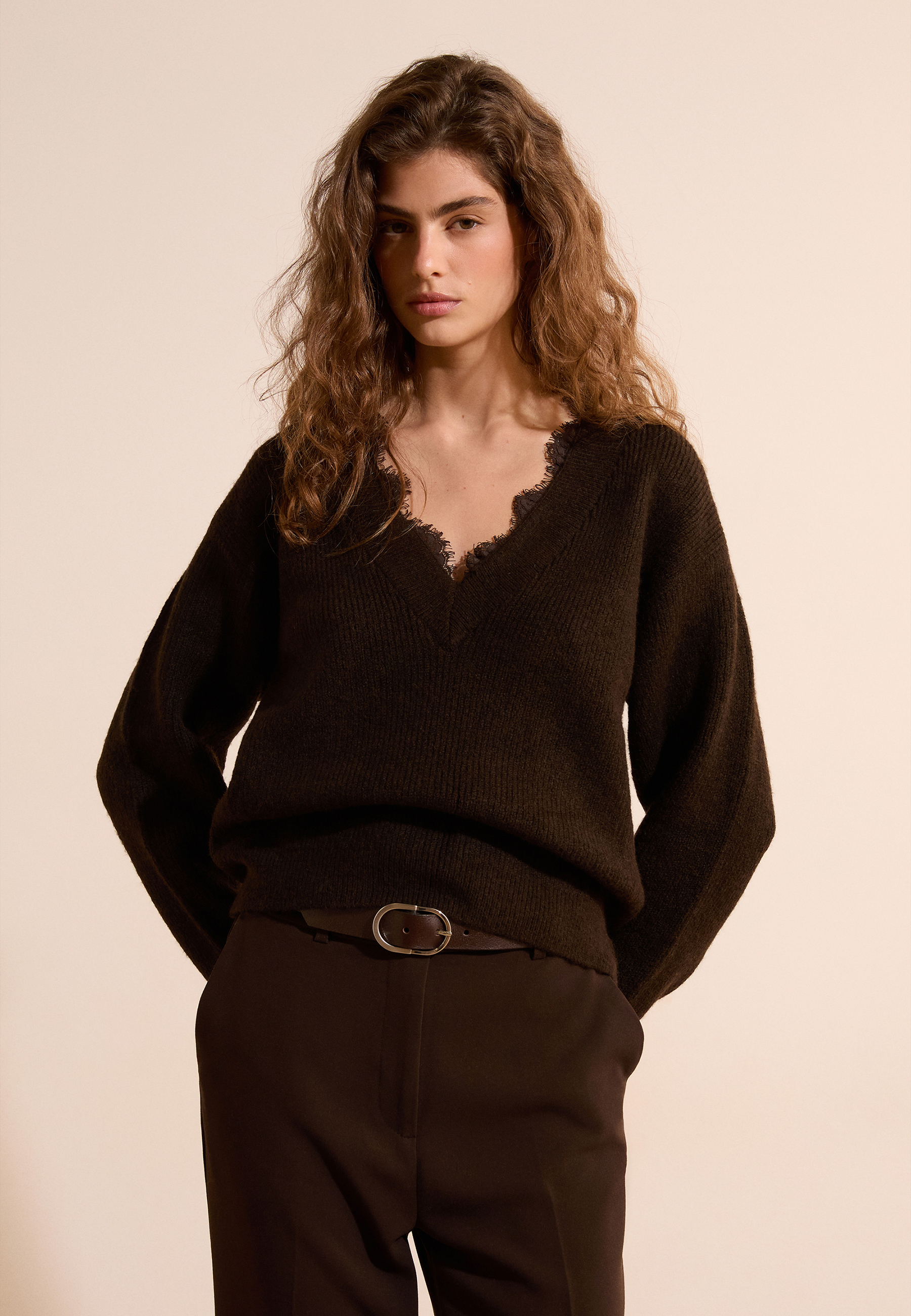 Pull avec détails dentelle SHERILE, ETAM