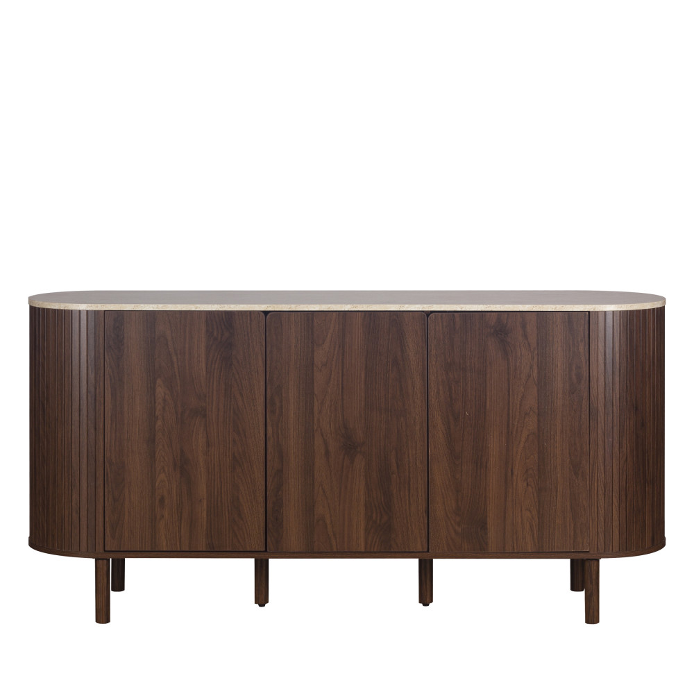 Buffet 3 portes en bois effet  travertin L 160 cm- ALMA, DRAWER