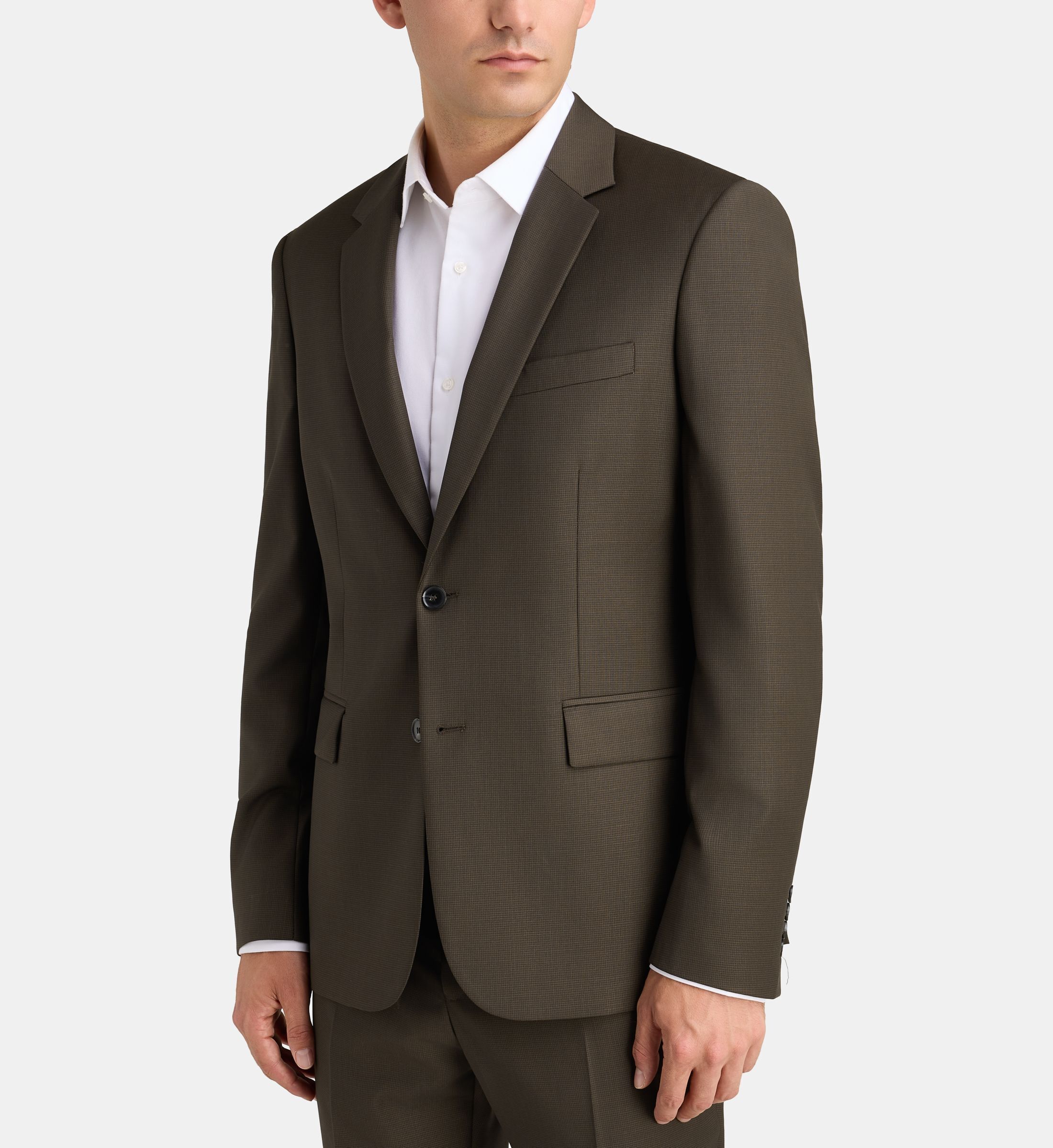 Veste de costume ajustée bruni micro points laine, COMPTOIR GL