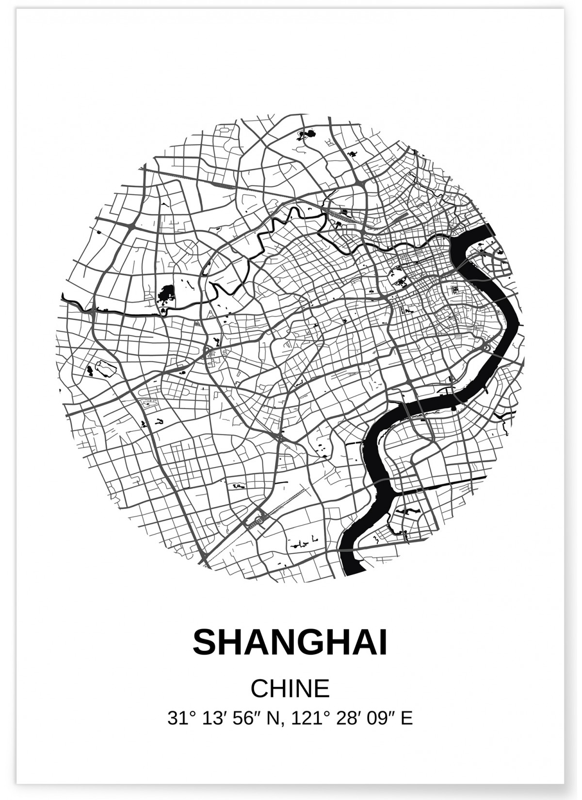 Affiche Carte Shanghai, L'AFFICHERIE