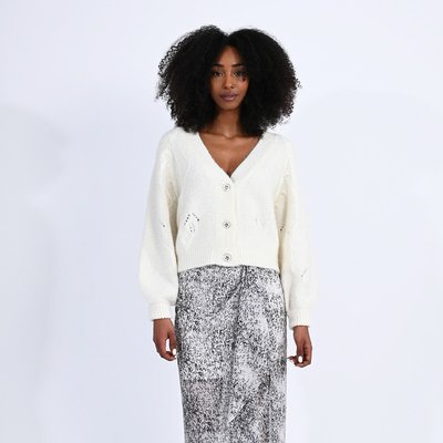 Cropped Buttoned Cardigan with Voluminous Sleeves MOLLY BRACKEN