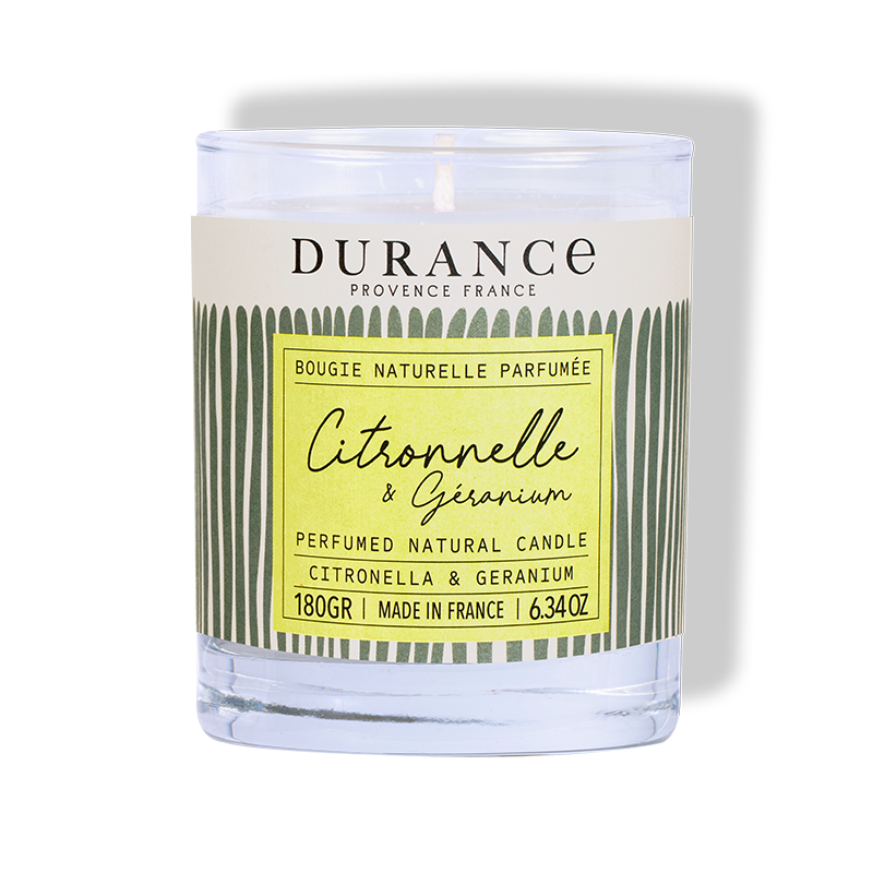 Bougie parfumée CITRONNELLE GÉRANIUM, DURANCE