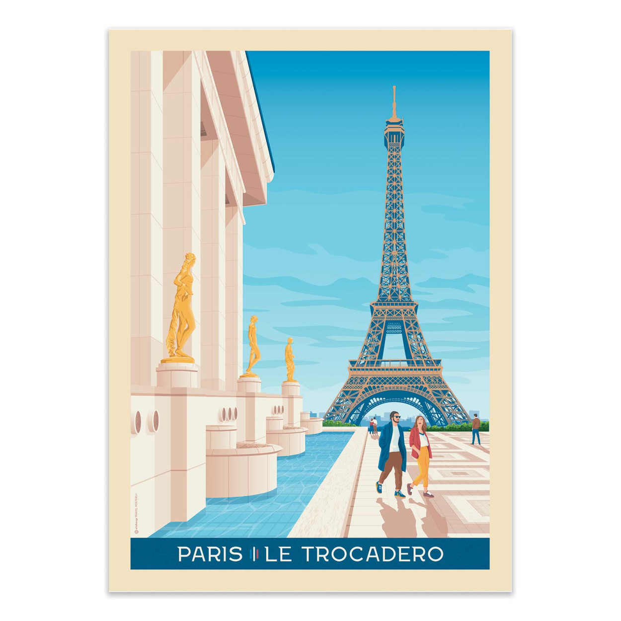Affiche d'art - Paris Trocadero - Olahoop Travel Posters, WALL EDITIONS
