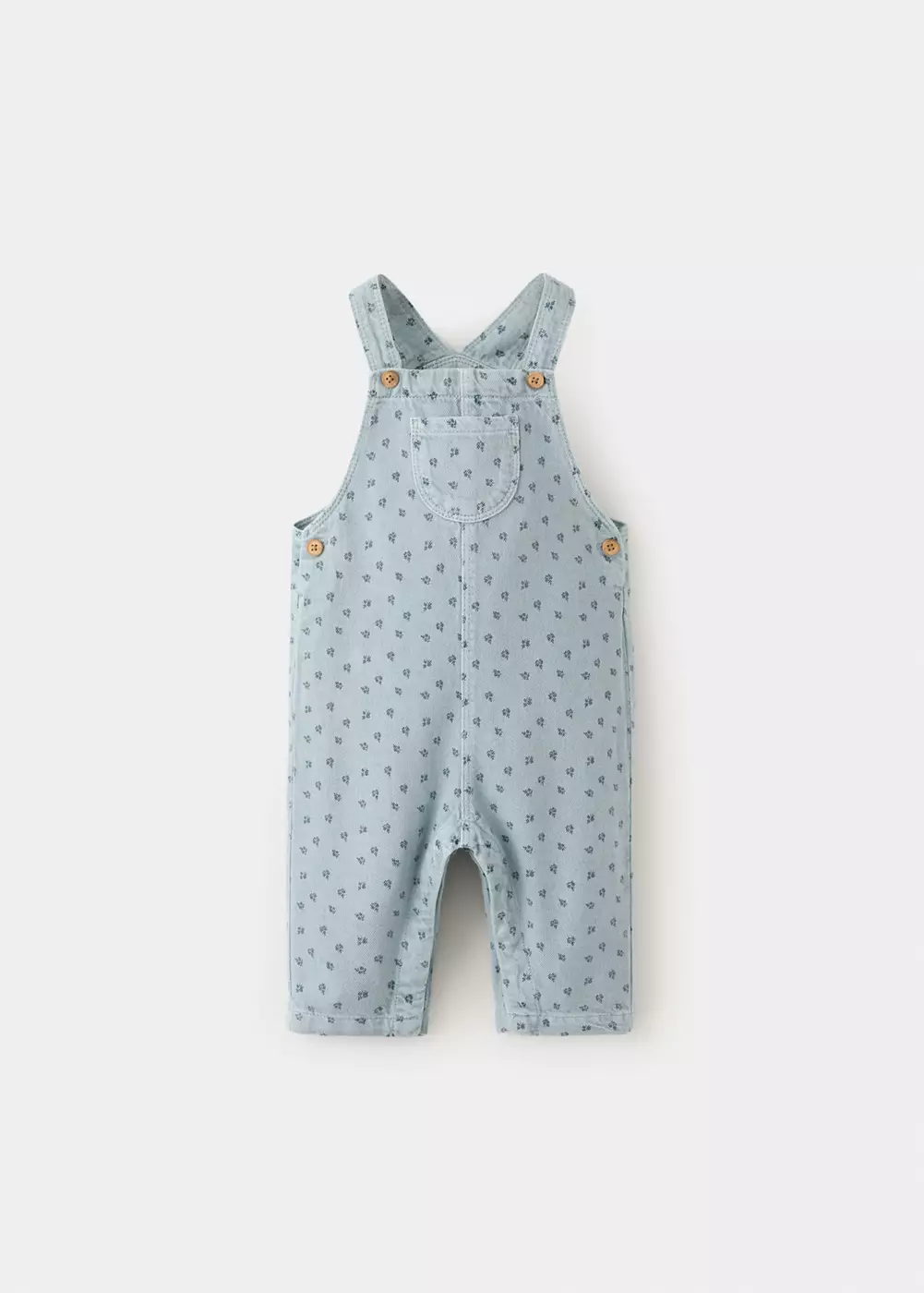Salopette en jean imprimé fleuri, MANGO BABY