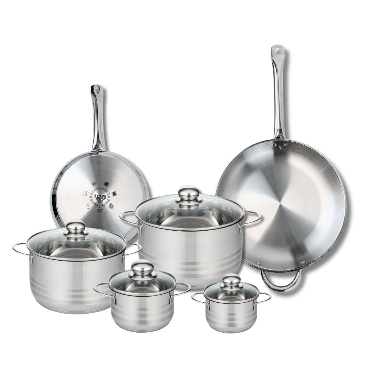 2 poêles 24/32cm + 4 faitouts 12/14/20/24cm PROFI BRILLANT, ELO