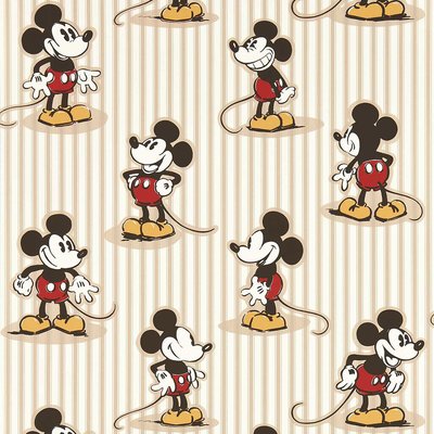 Mickey Stripe Peanut Wallpaper SANDERSON X DISNEY