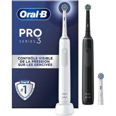 Brosse à dents électrique Pro 3900 DUO - Noire Et Blanche ORAL B