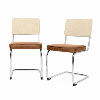 2 chaises cantilever - Maja - tissu et résine SWEEEK