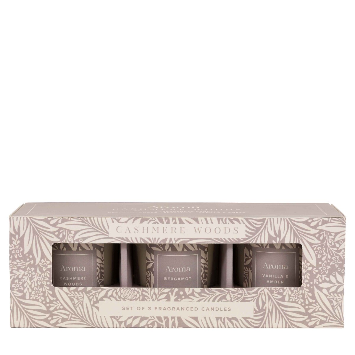 Set of 3 Cashmere Woods Candles in Cashmere / Bergamot / Vanilla & Amber Fragrance, ÉDITÉ