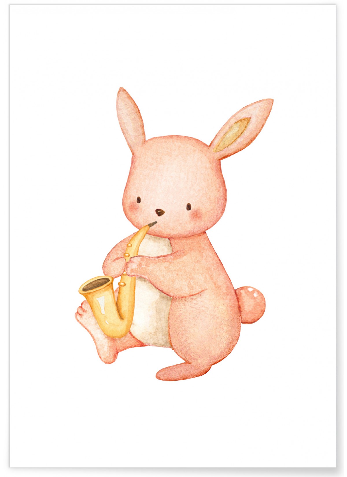 Affiche Enfant Lapin Saxophone, L'AFFICHERIE