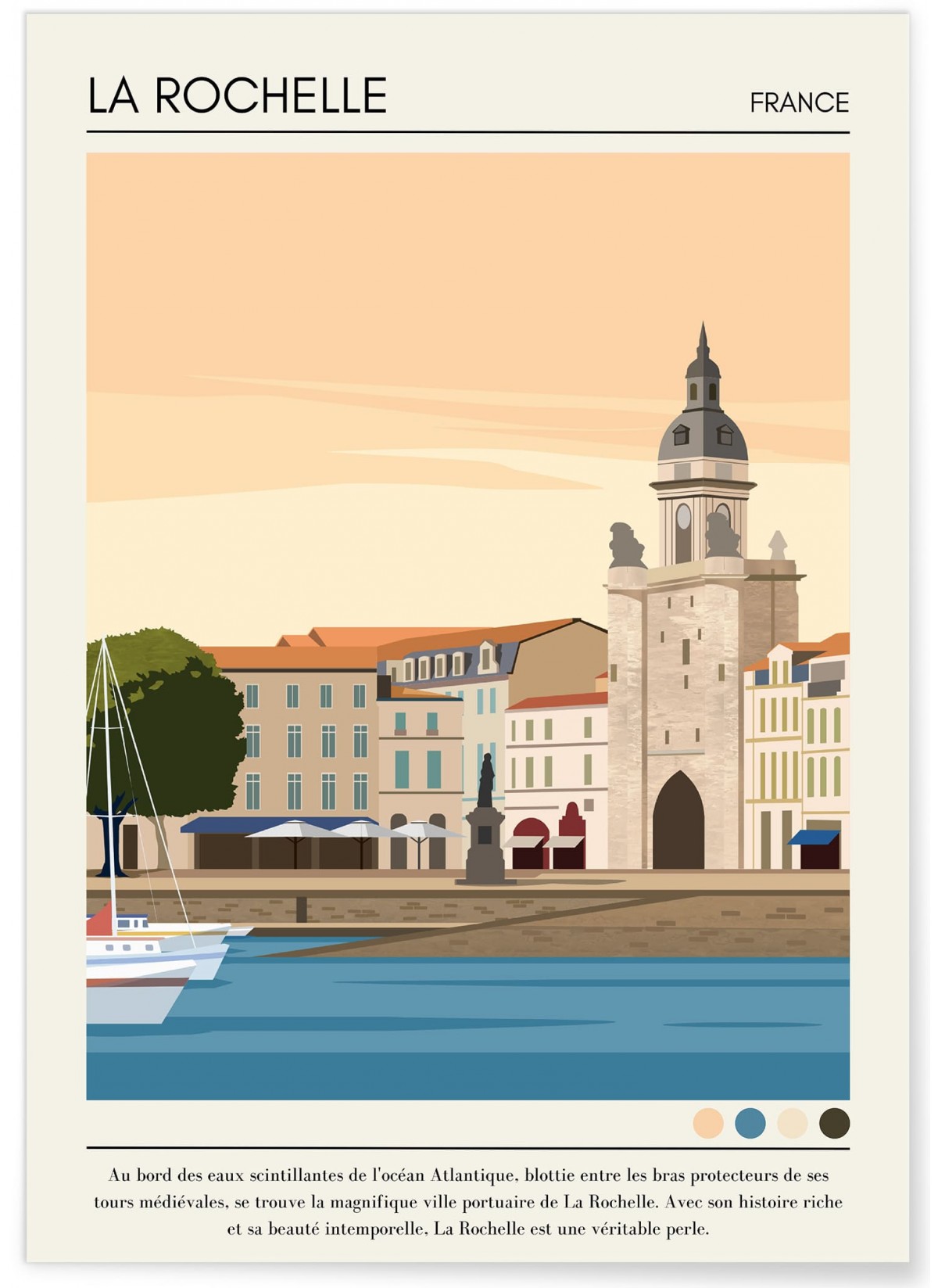 Affiche ville La Rochelle Vintage, L'AFFICHERIE