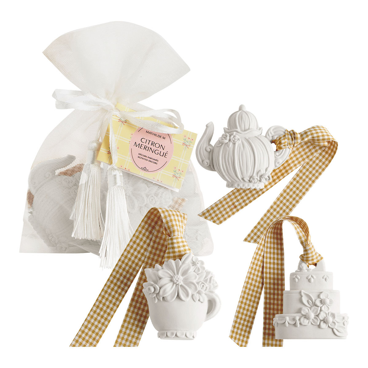 Pochon de 3 décors parfumés Gourmandises d'Été - CITRON MERINGUÉ, MATHILDE M
