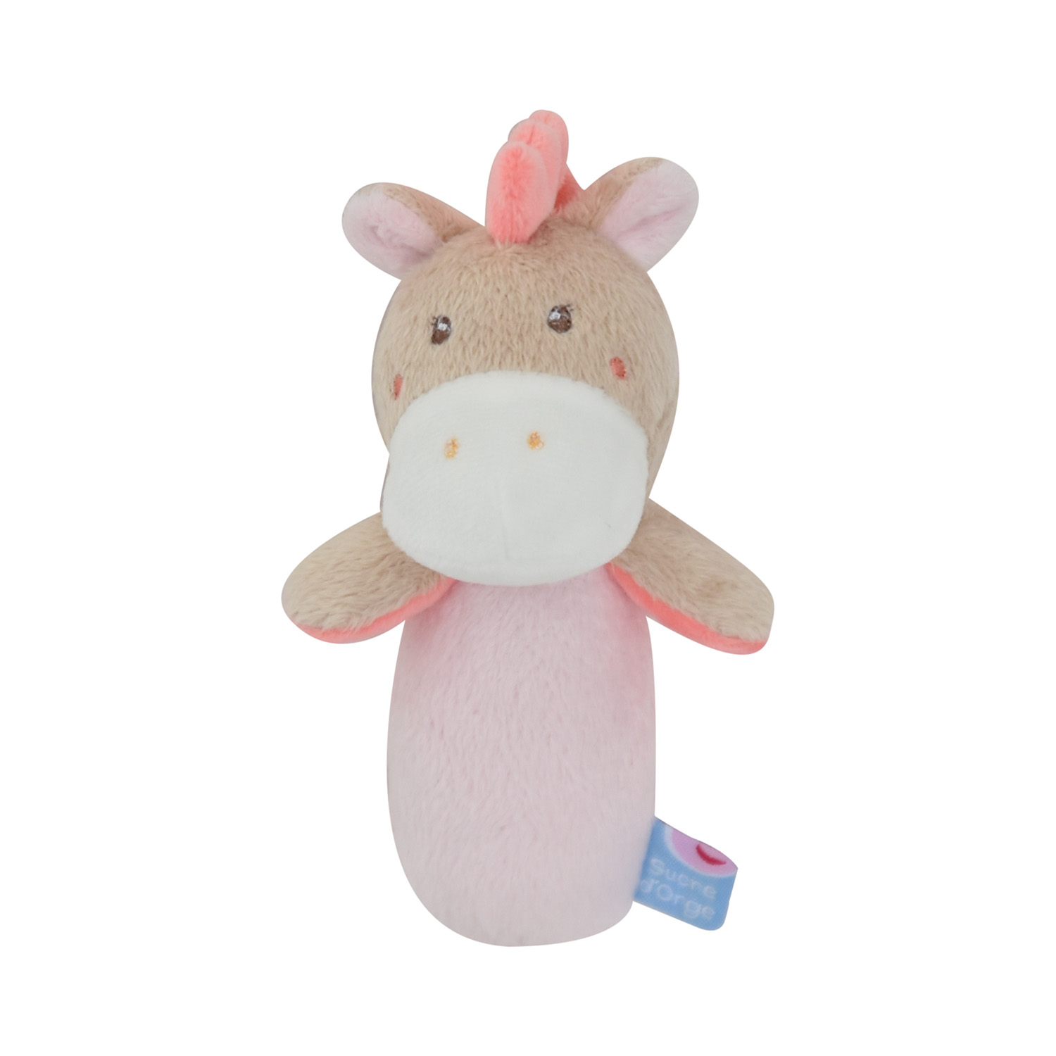 Hochet cheval velours doux, SUCRE D'ORGE