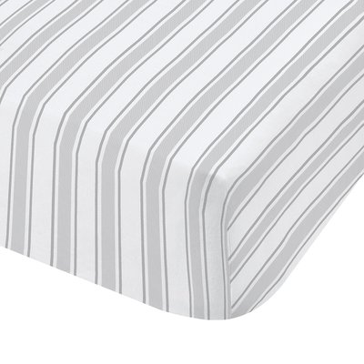 Check And Stripe 100% Cotton Fitted Sheet BIANCA FINE LINENS