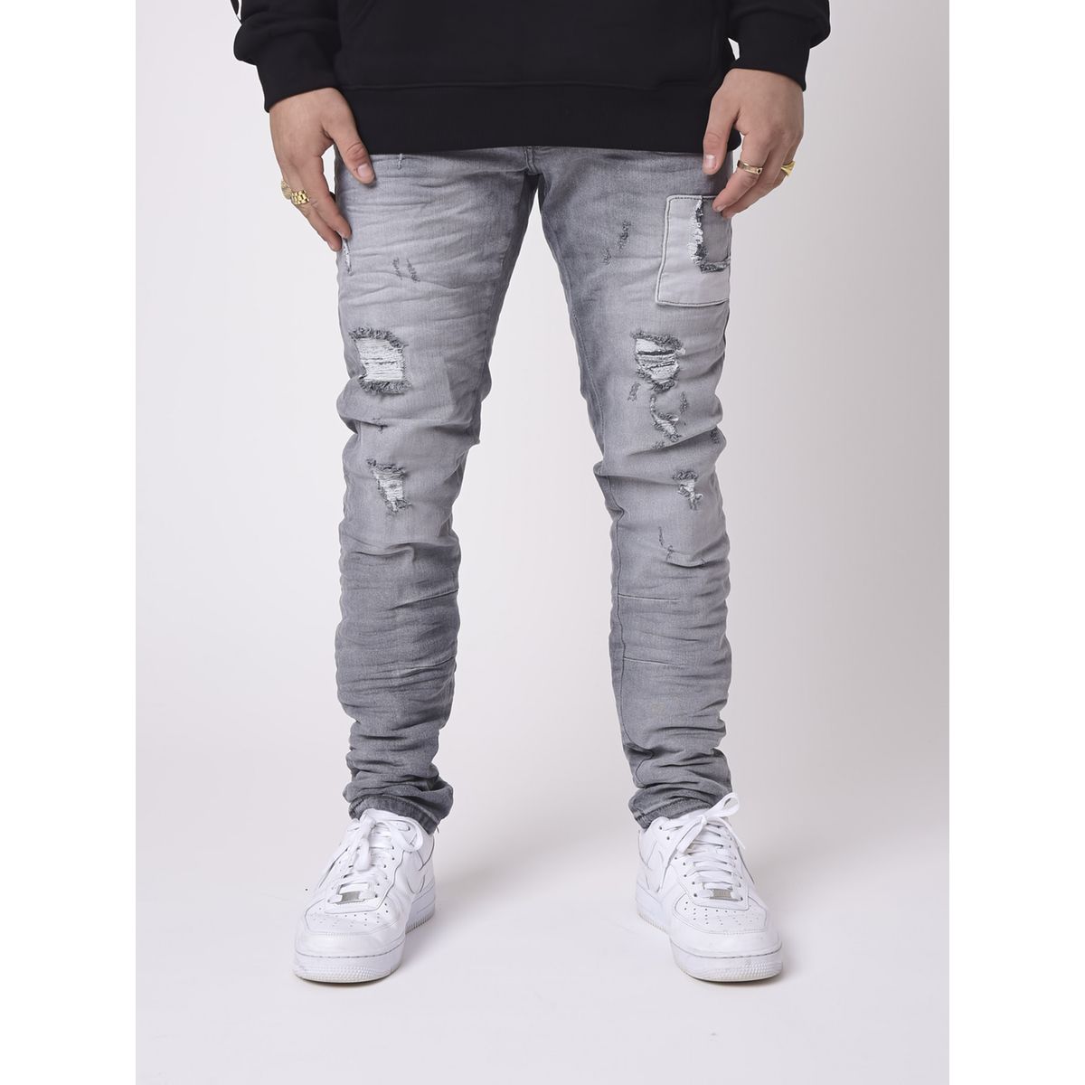 Jeans gris clair sales homme