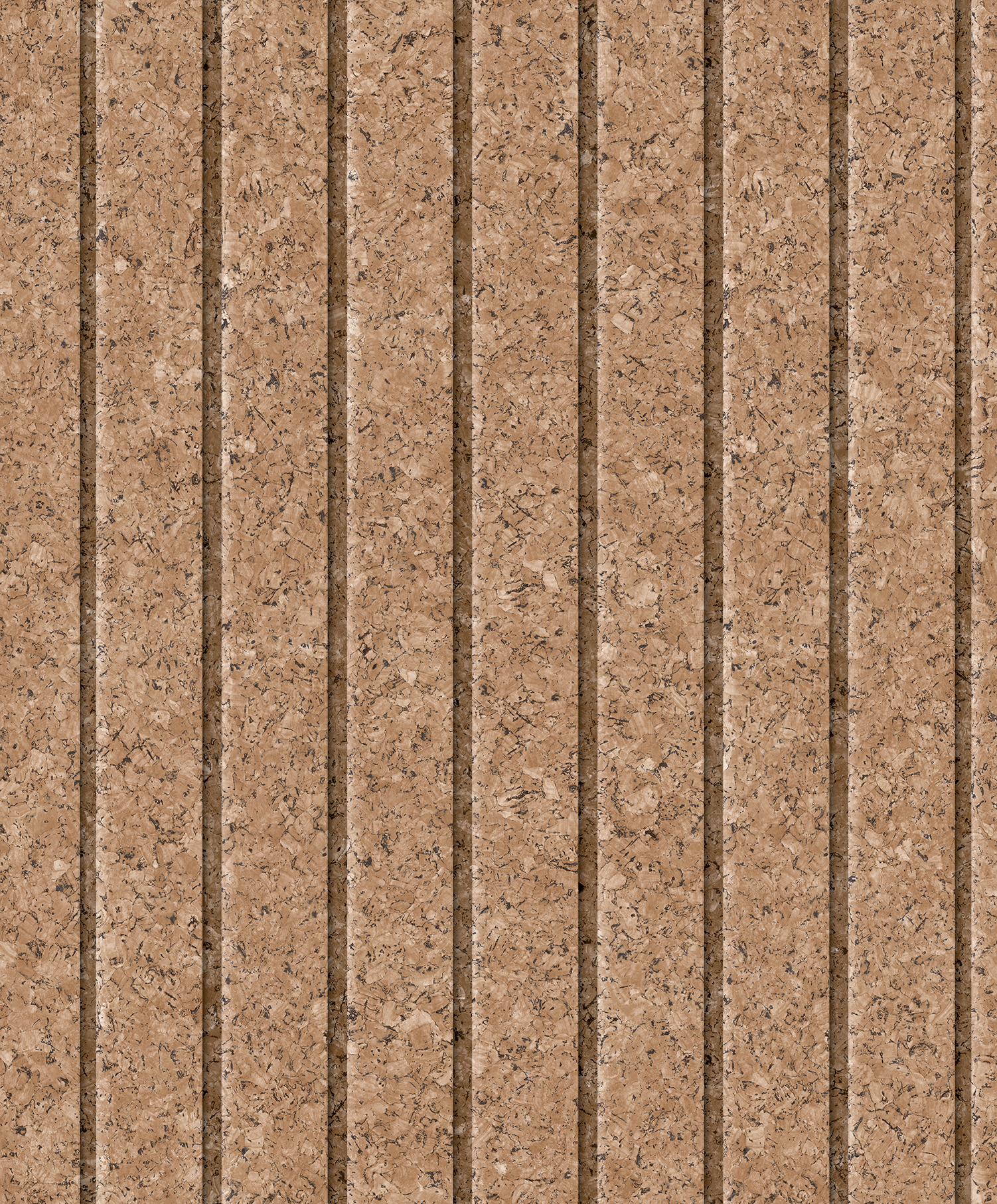 Papier peint effet liège naturel rainuré caramel, HEXOA