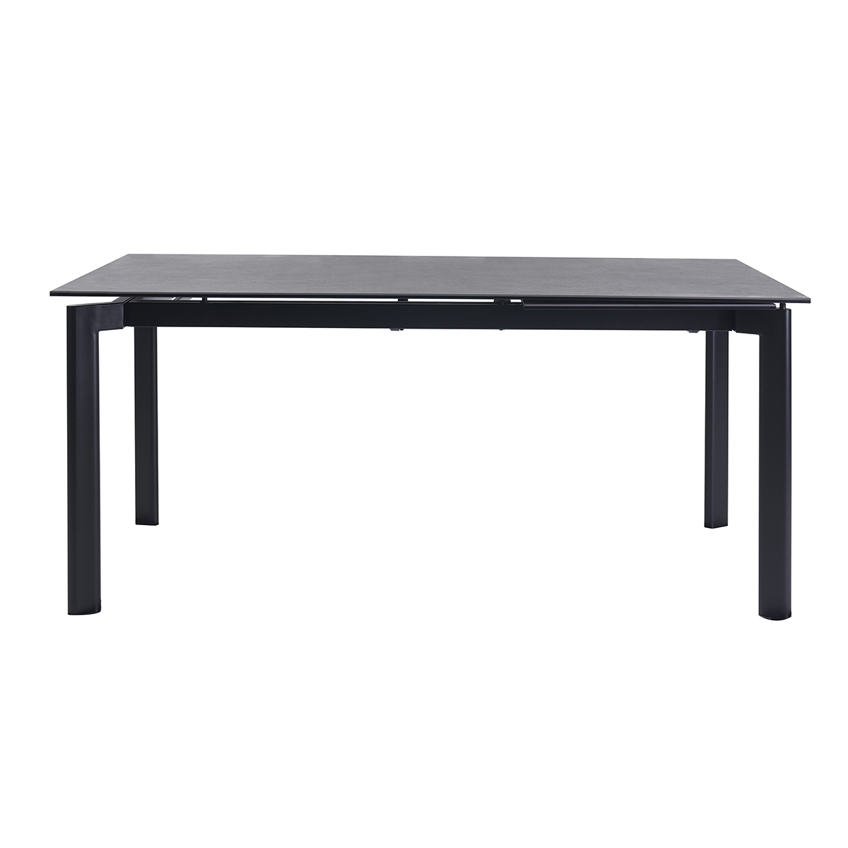 Table à manger extensible en céramique noire et métal L180-240 cm CARA, MILIBOO