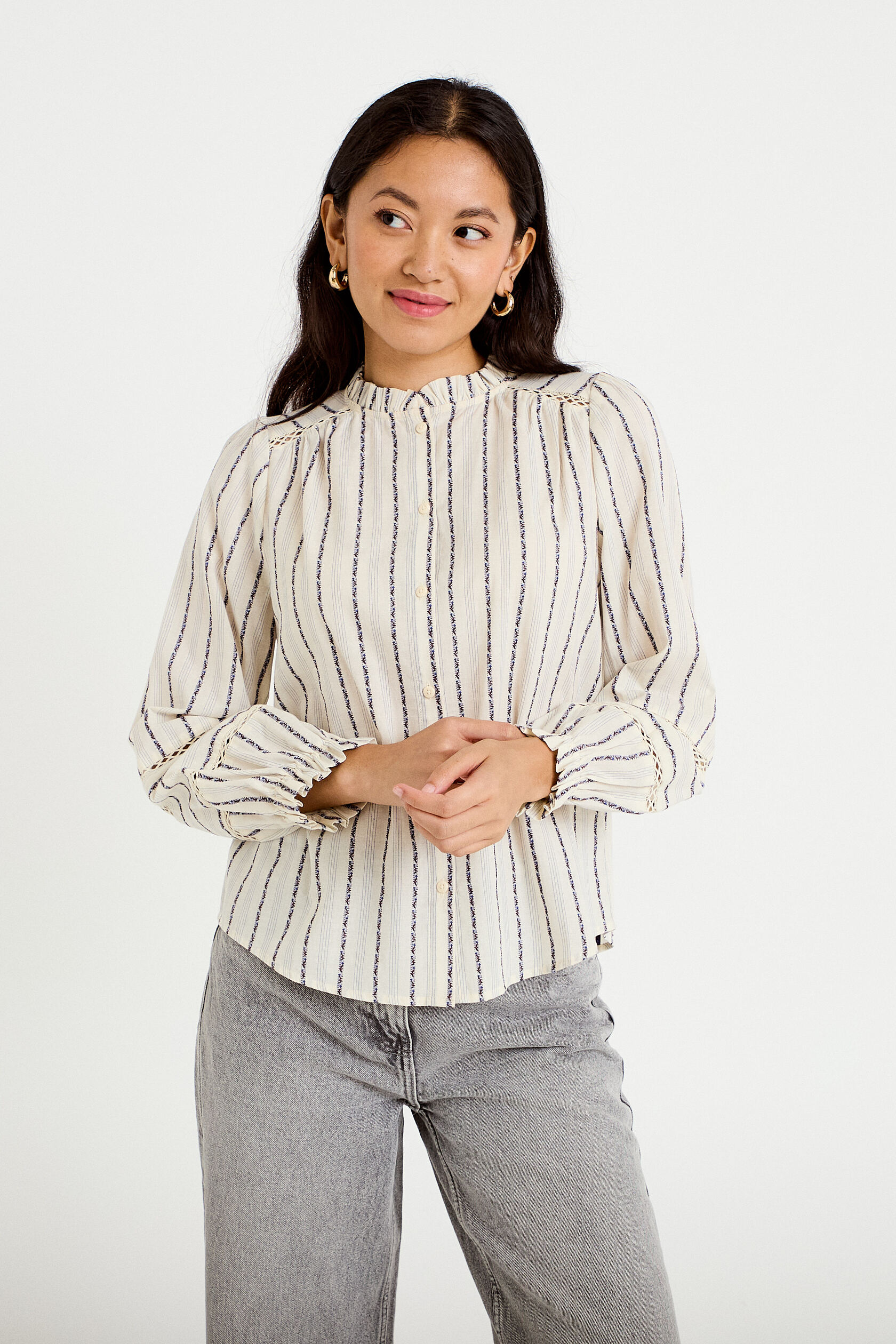 Blouse ajourée manches longues, CACHE CACHE