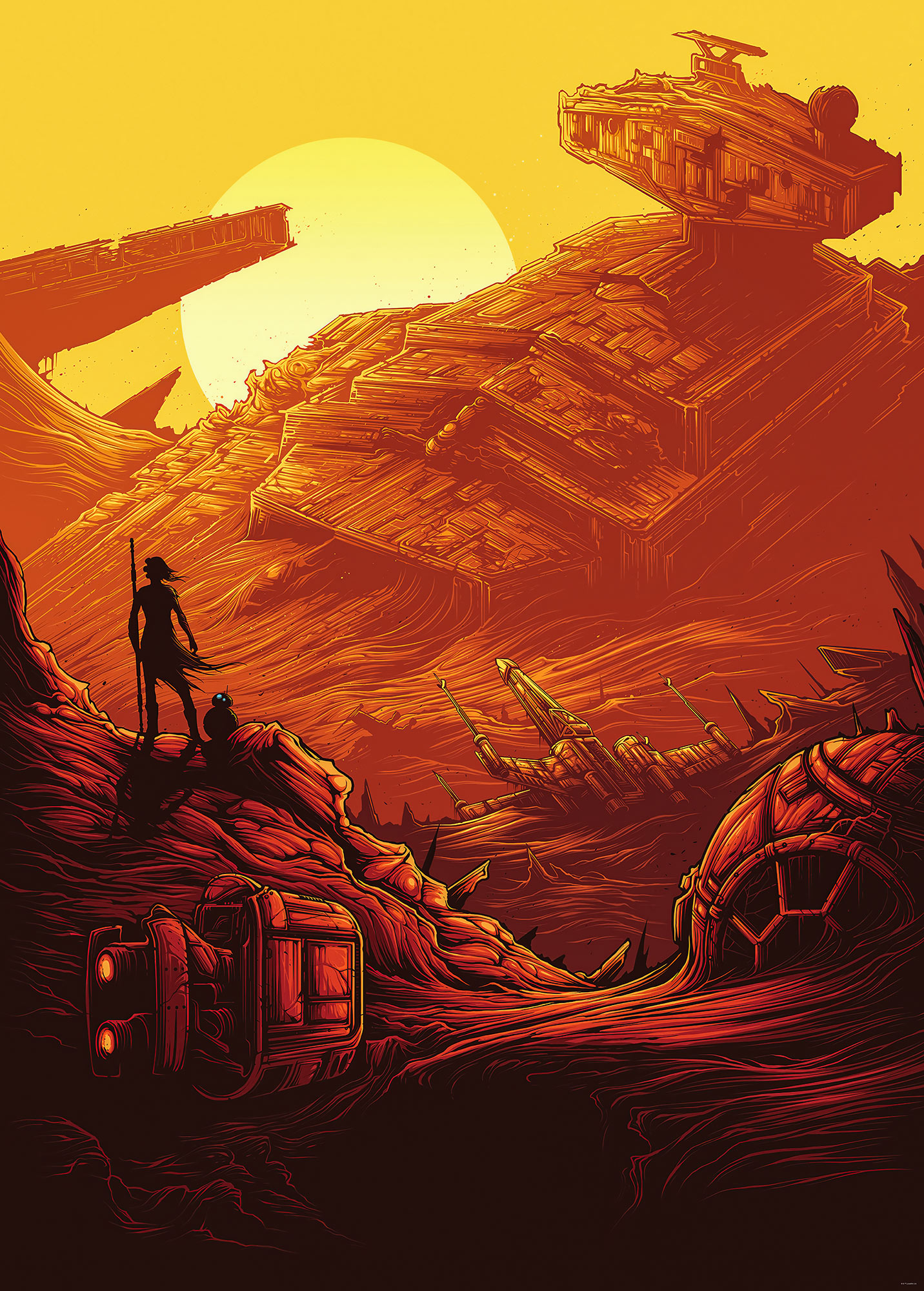 Papier peint Komar - Star Wars Jakku Star Destroyer - 200 x 280 cm, HEXOA