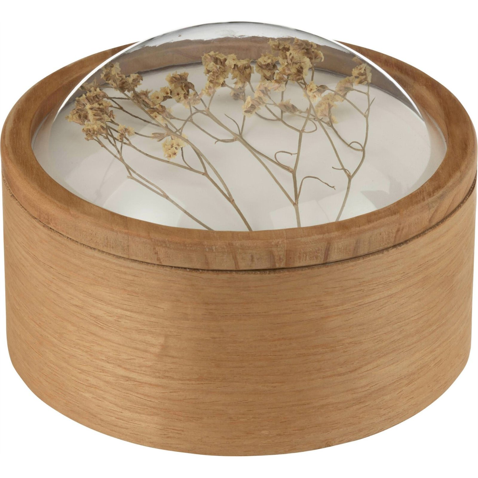 Boîte ronde en bois, Couvercle floral, RECOLLECTION
