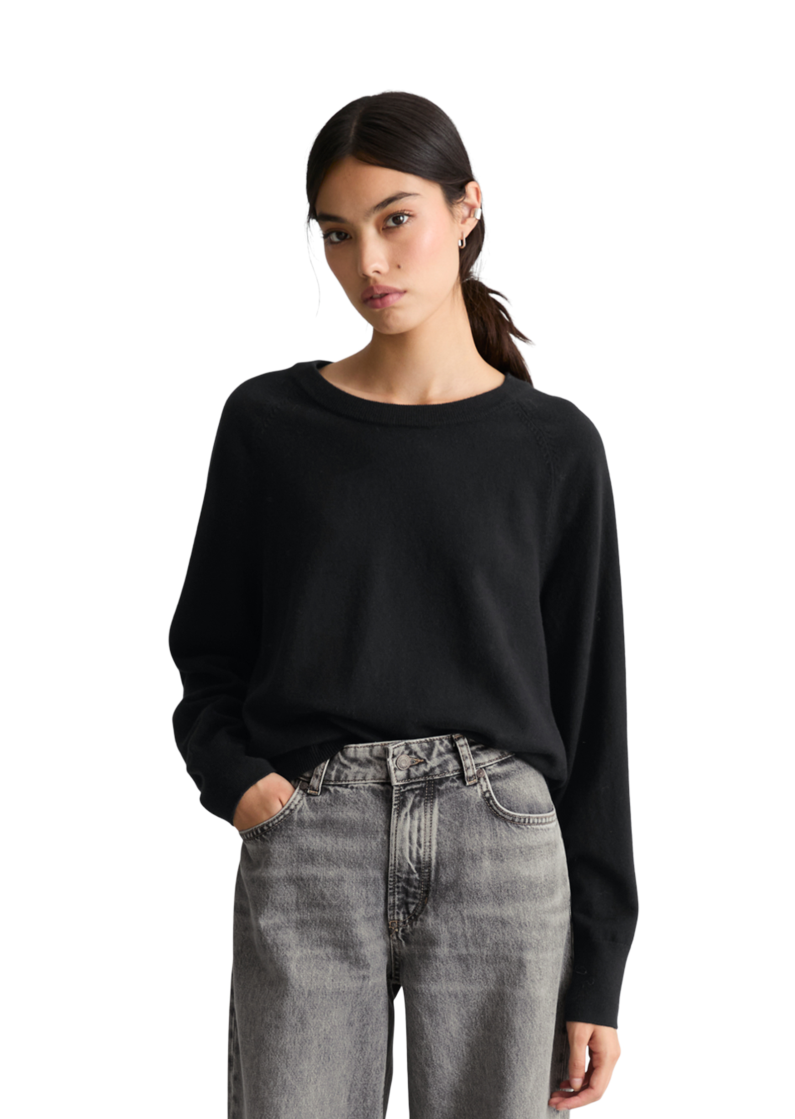 Pull en tricot regular en Soft Cotton Stretch, MARC O’POLO DENIM