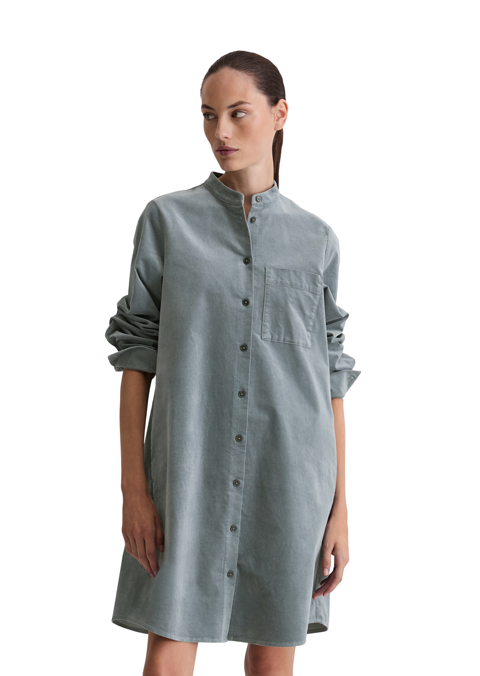Robe chemisier en velours A-Shape en Organic Cotton Stretch, MARC O'POLO