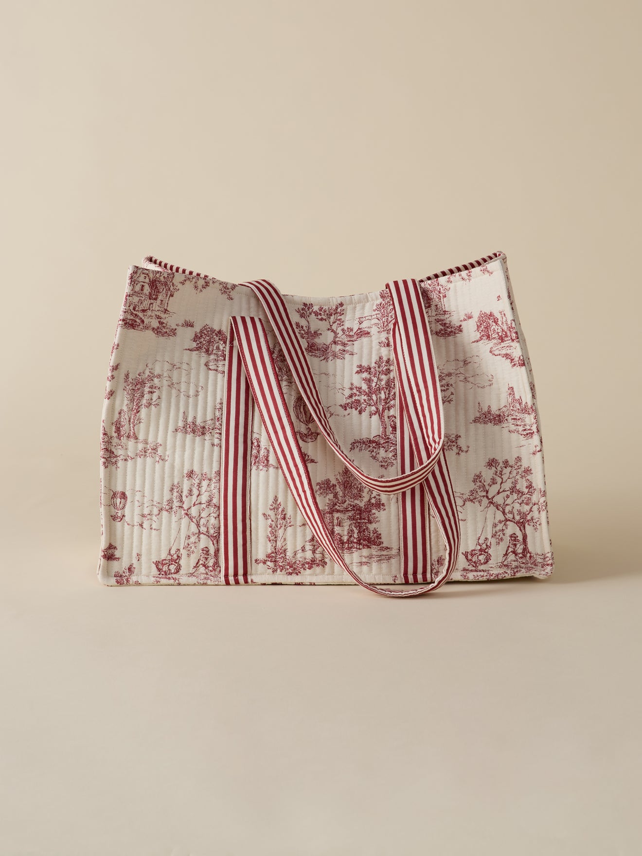 Sac cabas matelassé esprit toile de Jouy, CYRILLUS