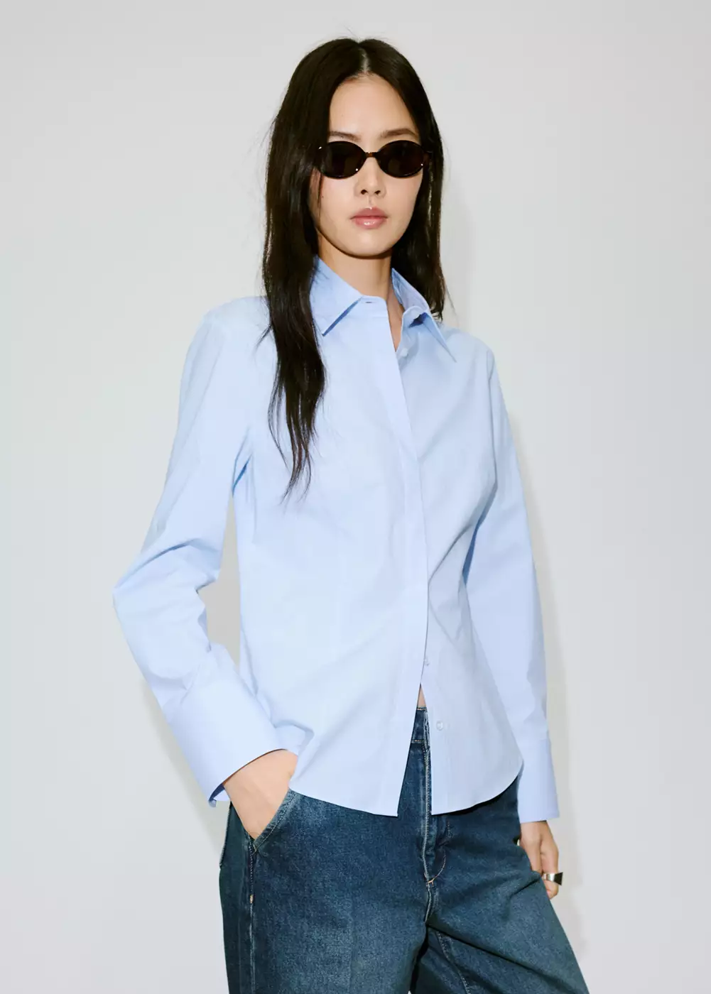 Chemise popeline cintrée, MANGO